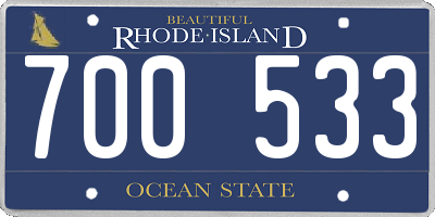 RI license plate 700533