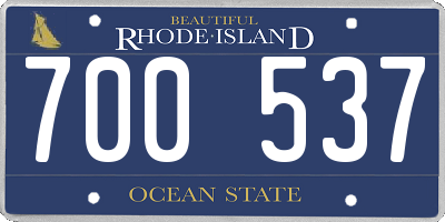 RI license plate 700537