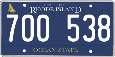 RI license plate 700538