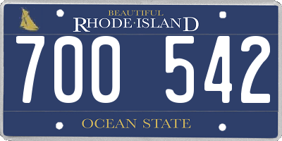 RI license plate 700542