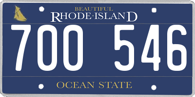 RI license plate 700546