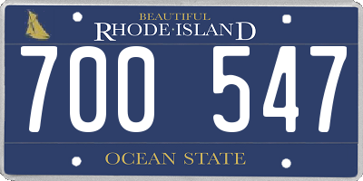 RI license plate 700547