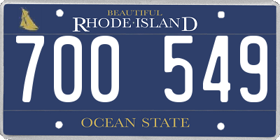 RI license plate 700549