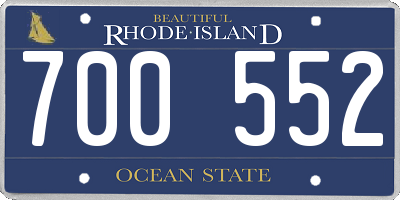 RI license plate 700552