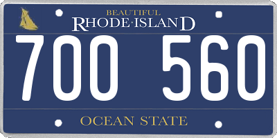 RI license plate 700560