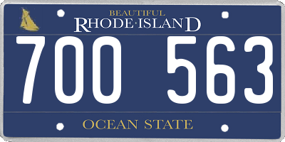 RI license plate 700563