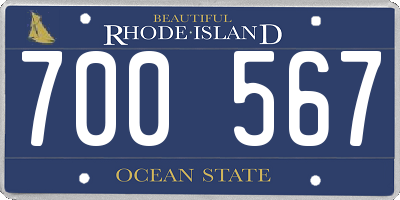 RI license plate 700567