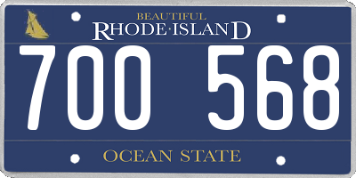 RI license plate 700568