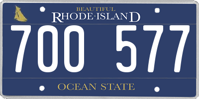 RI license plate 700577