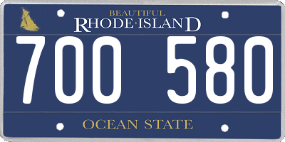 RI license plate 700580