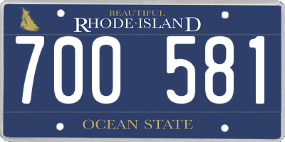 RI license plate 700581