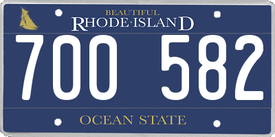 RI license plate 700582