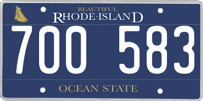 RI license plate 700583