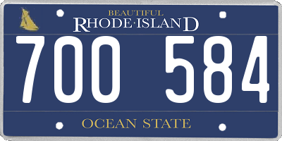 RI license plate 700584