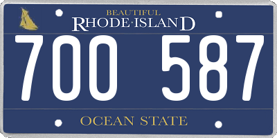 RI license plate 700587