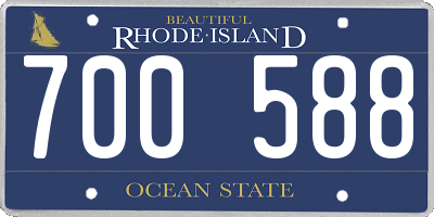 RI license plate 700588