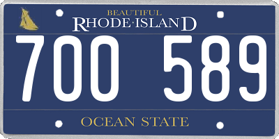 RI license plate 700589