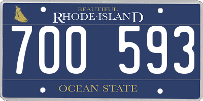 RI license plate 700593