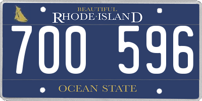 RI license plate 700596