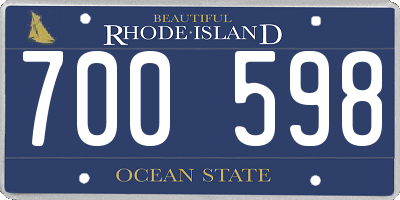 RI license plate 700598