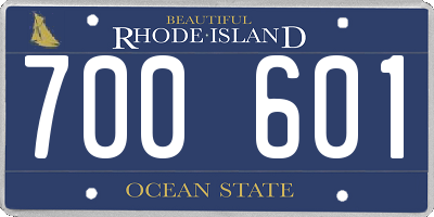 RI license plate 700601