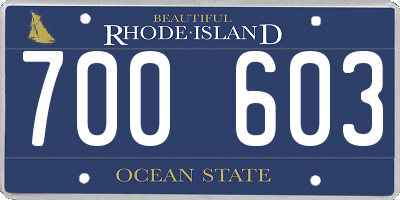 RI license plate 700603