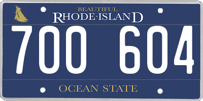 RI license plate 700604