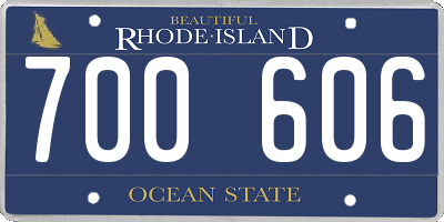RI license plate 700606