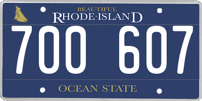 RI license plate 700607