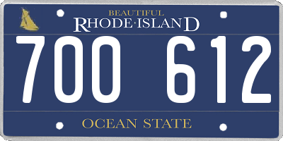 RI license plate 700612
