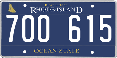 RI license plate 700615
