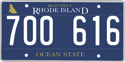 RI license plate 700616