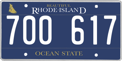 RI license plate 700617