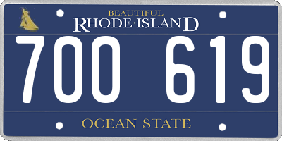 RI license plate 700619