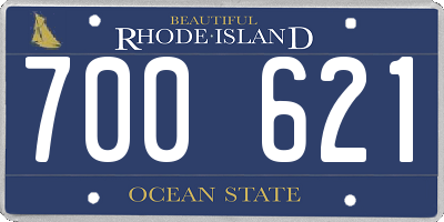 RI license plate 700621