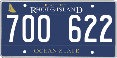 RI license plate 700622