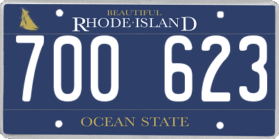 RI license plate 700623
