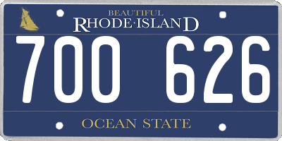 RI license plate 700626