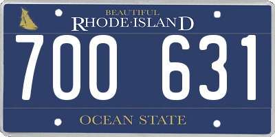 RI license plate 700631