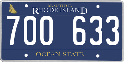 RI license plate 700633