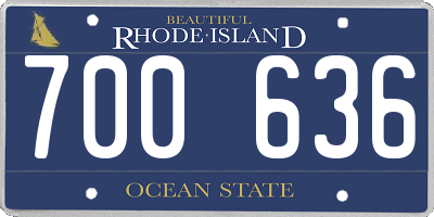 RI license plate 700636
