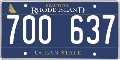 RI license plate 700637