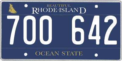 RI license plate 700642