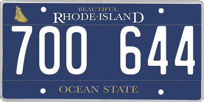 RI license plate 700644