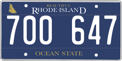 RI license plate 700647