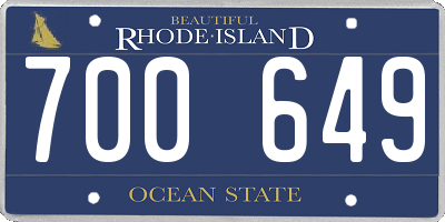 RI license plate 700649