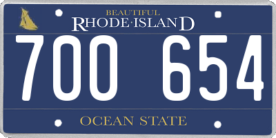 RI license plate 700654