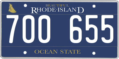 RI license plate 700655