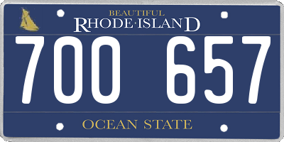 RI license plate 700657
