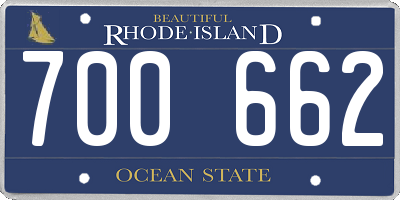 RI license plate 700662